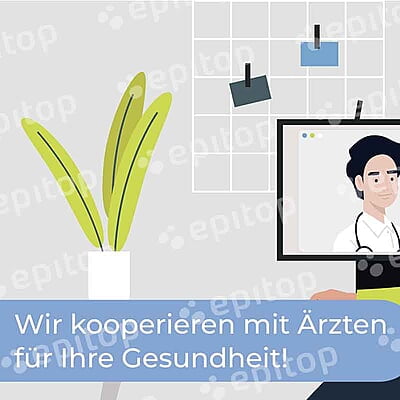 Print & Online Grafik "Wir kooperieren mit Ärzten für Ihre Gesundheit!"