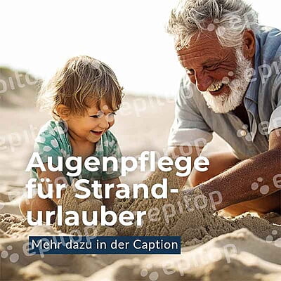 Social-Media Post "Augenpflege für Strandurlauber"