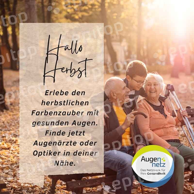 Social-Media Post "Hallo Herbst, Augenoptiker finden"