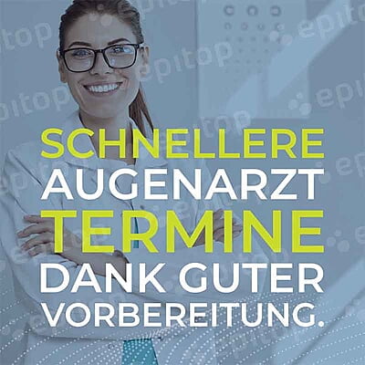 Social-Media Post "Schnellerer Augenarzttermin, dank Vorbereitung"