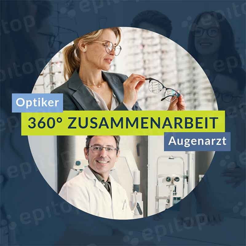 Social-Media Post "Zusammenarbeit Optiker und Augenarzt"